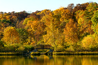 Footbridge with Fall color Shawnee Mission Park, Kansas