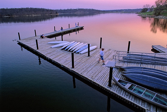 Boat Dock at Sunset, Shawnee Mission Park, Shawnee, Kansas
