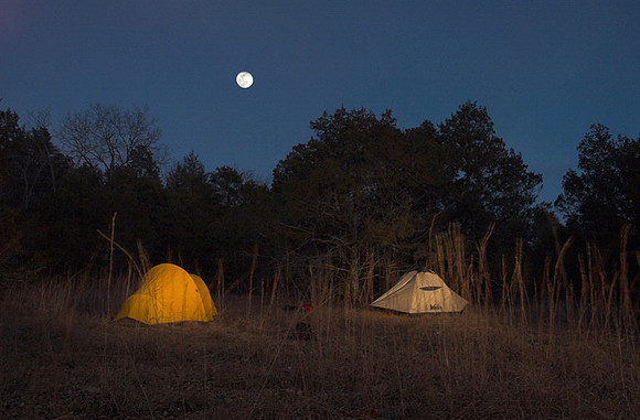 Camp Under Full Moon, Hercules Glades Wilderness, Missouri