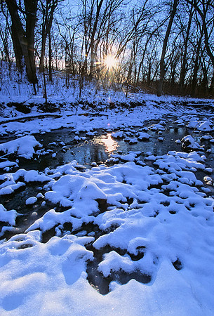 Mid-winter sunset, Shawnee Mission Park, Shawnee, Kansas