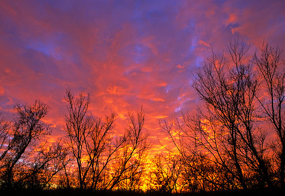 Sunset from South Loop Road, Shawnee Mission Park, Shawnee, Kansas
